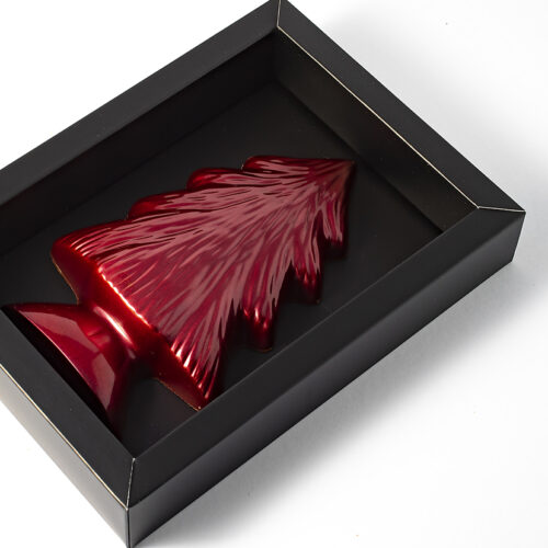 Rood ge-airbrushte pure chocolade kerstboom