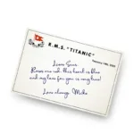 RMS Titanic persoonlijke notitie
