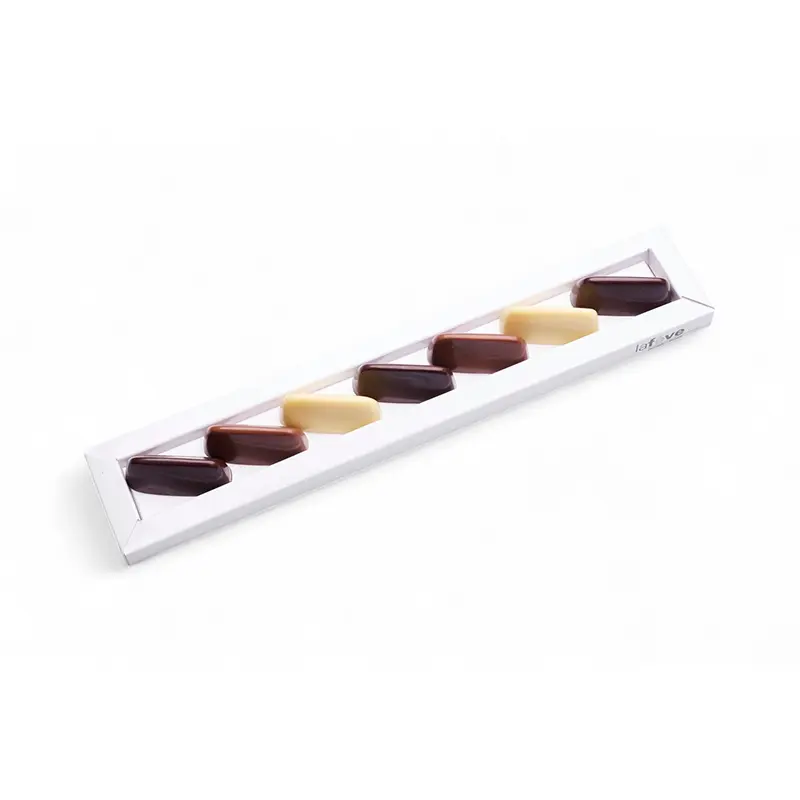 Transparant doosje 7 stuks Gianduja bonbons